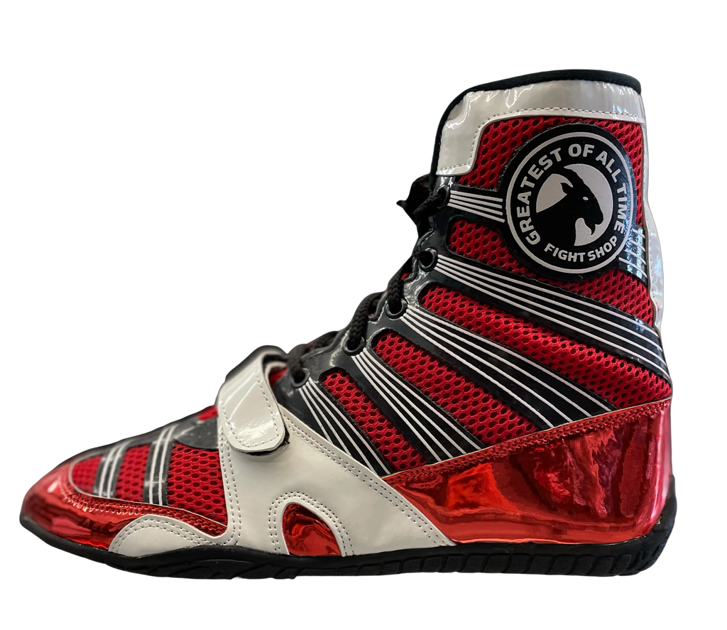 GOAT Elite Boxing Shoe Red White goat fight shop
